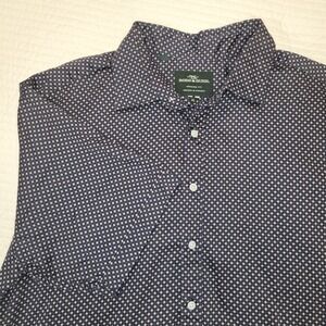 Rodd & Gunn Mens XL Original Fit Short Sleeve Button Down Shirt Navy Geo Print